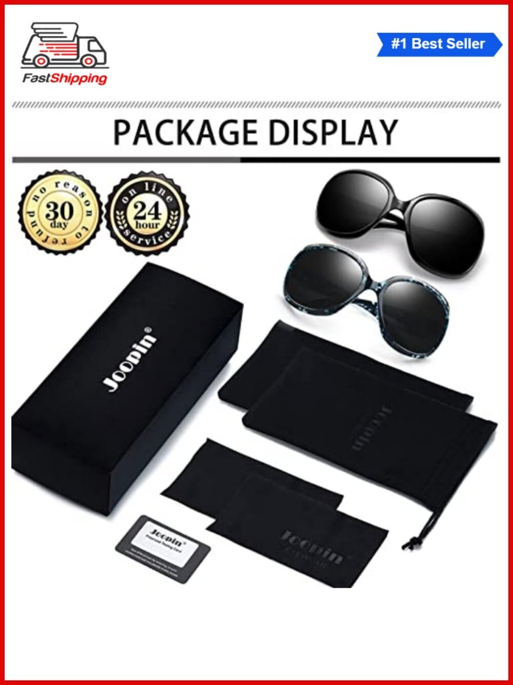 โจ Oversized Polarized Sunglasses Full Coverage Square Wrap Around UV400 Women - Picture 5 of 6